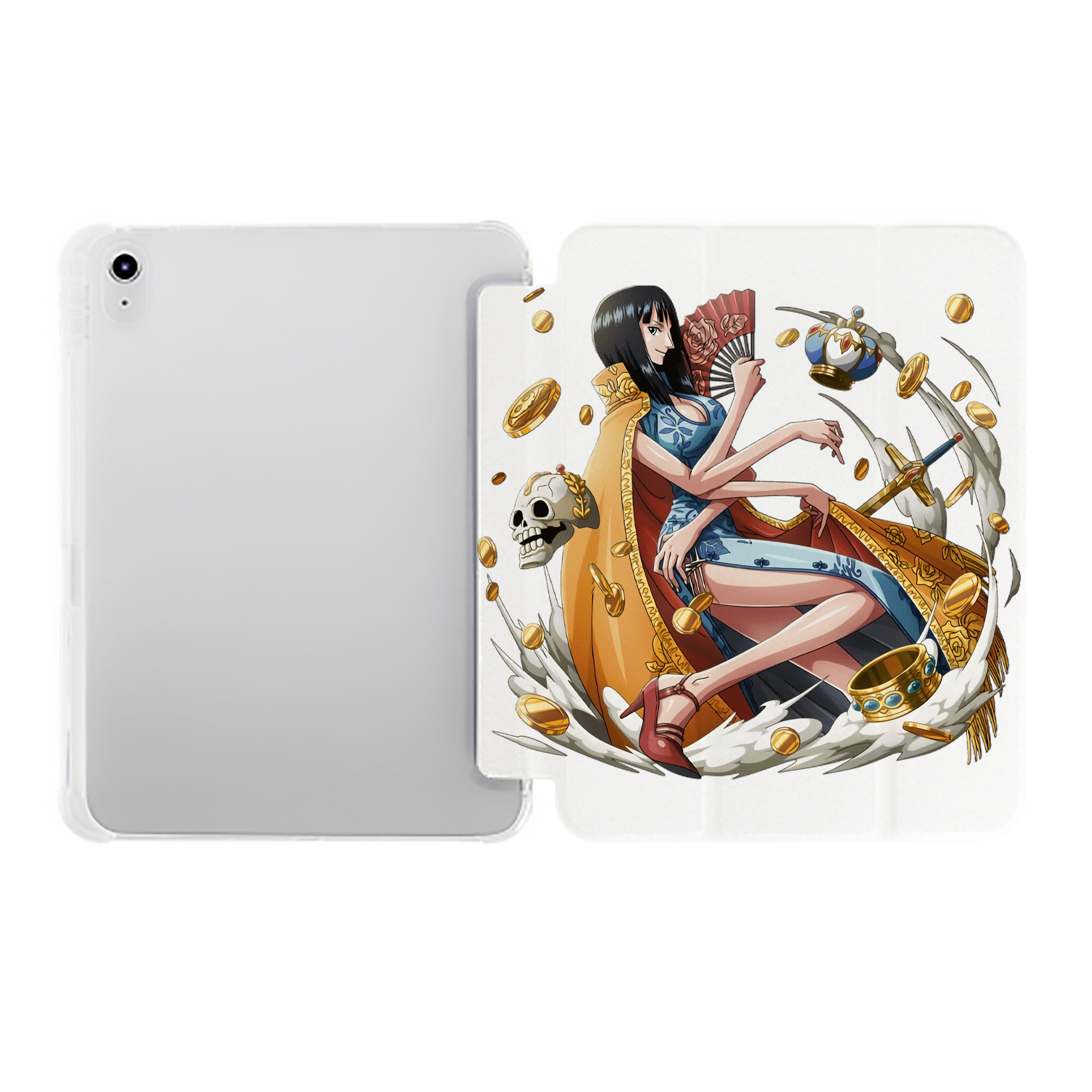 （画像用） ワンピース ニコ・ロビン ONE PIECE Nico Robin IPad ケース ペン収納付き 三つ折りスタンド PUレザー×シリコン 対応機種9.5/10.5/10.9インチ